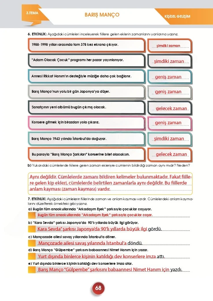 7. Sınıf Türkçe Ders Kitabı Cevapları Meb Yayınları 2. Kitap Sayfa 68 Çözüm Görseli
