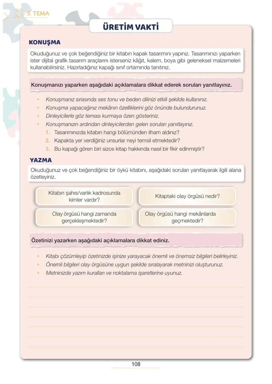 7. Sınıf Türkçe Ders Kitabı Cevapları Meb Yayınları 2. Kitap Sayfa 108