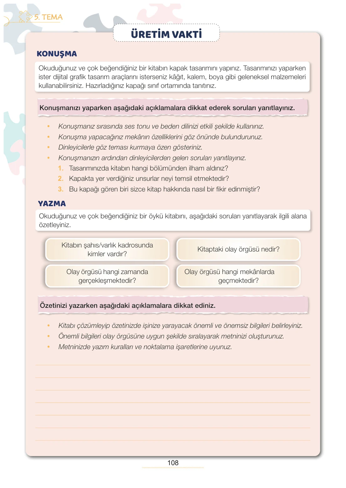 7. Sınıf Türkçe Ders Kitabı Cevapları Meb Yayınları 2. Kitap Sayfa 108