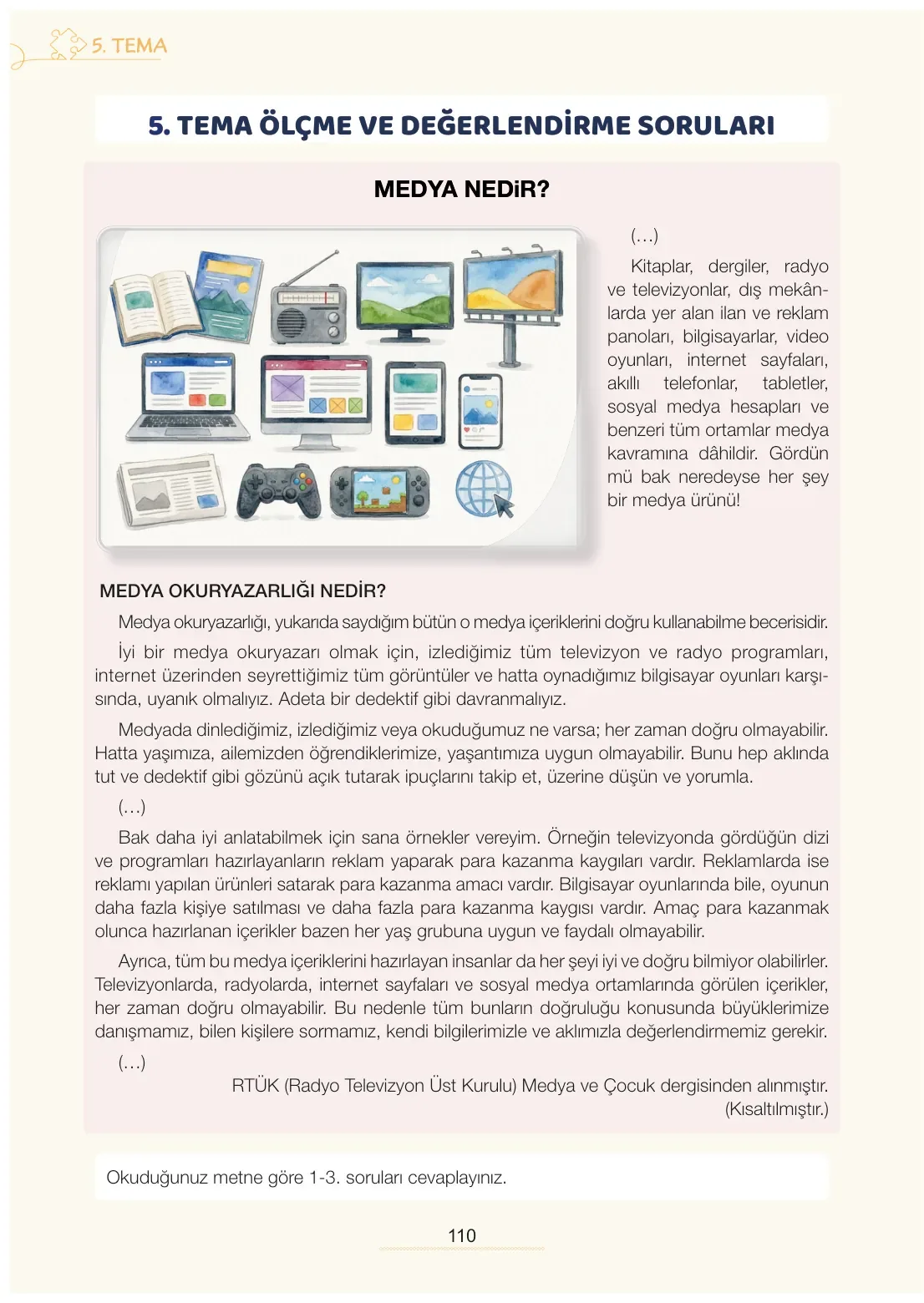 7. Sınıf Türkçe Ders Kitabı Cevapları Meb Yayınları 2. Kitap Sayfa 110
