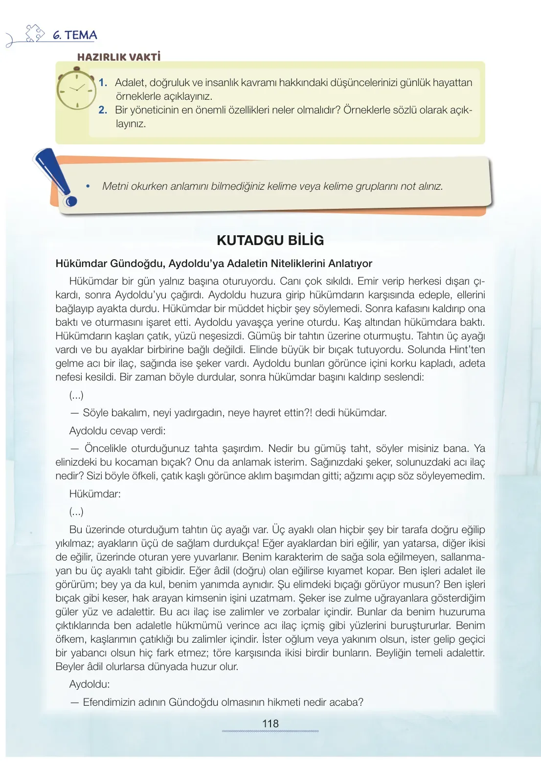 7. Sınıf Türkçe Ders Kitabı Cevapları Meb Yayınları 2. Kitap Sayfa 118