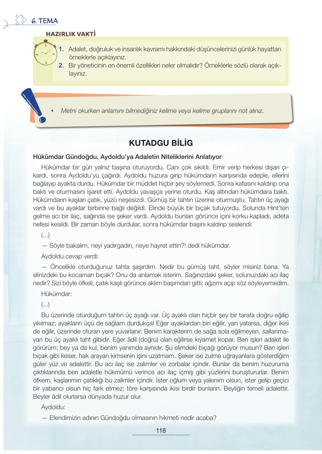 7. Sınıf Türkçe Ders Kitabı Cevapları Meb Yayınları 2. Kitap Sayfa 118