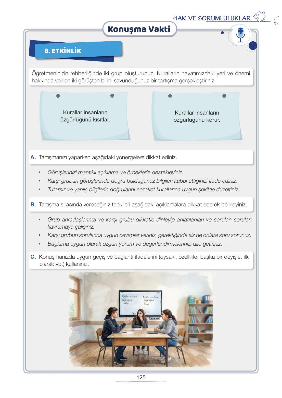 7. Sınıf Türkçe Ders Kitabı Cevapları Meb Yayınları 2. Kitap Sayfa 125