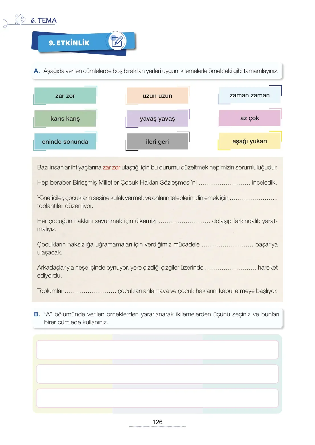 7. Sınıf Türkçe Ders Kitabı Cevapları Meb Yayınları 2. Kitap Sayfa 126