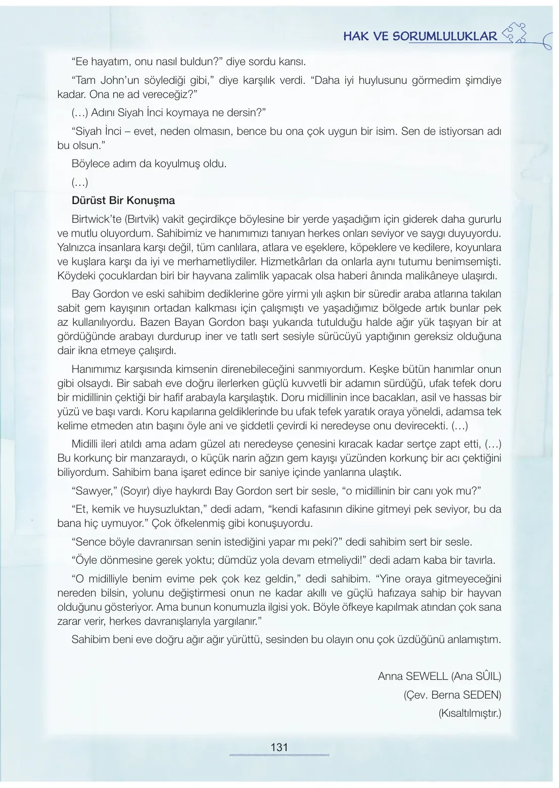 7. Sınıf Türkçe Ders Kitabı Cevapları Meb Yayınları 2. Kitap Sayfa 131