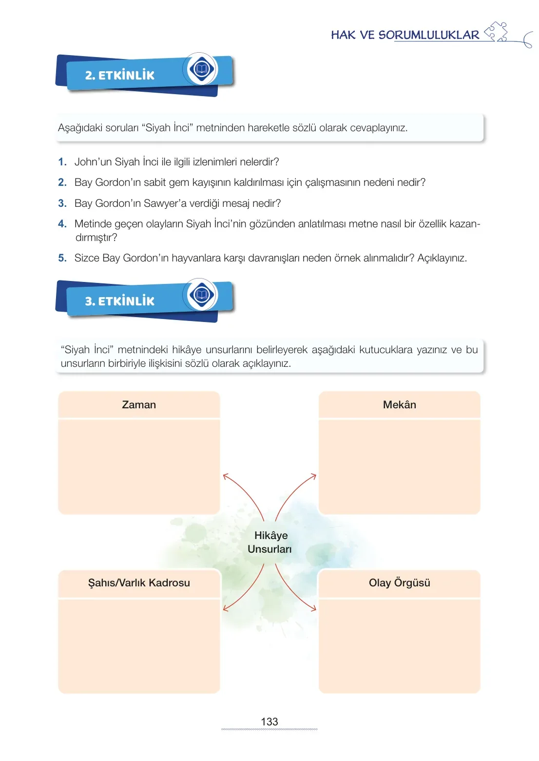 7. Sınıf Türkçe Ders Kitabı Cevapları Meb Yayınları 2. Kitap Sayfa 133