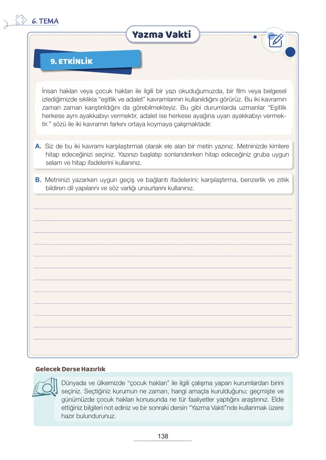 7. Sınıf Türkçe Ders Kitabı Cevapları Meb Yayınları 2. Kitap Sayfa 138