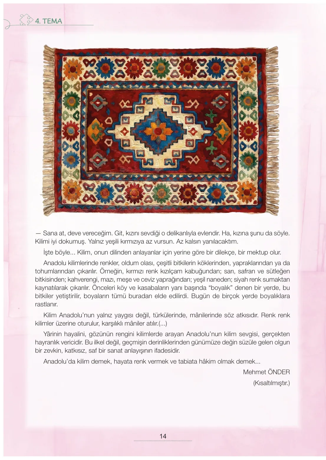 7. Sınıf Türkçe Ders Kitabı Cevapları Meb Yayınları 2. Kitap Sayfa 14
