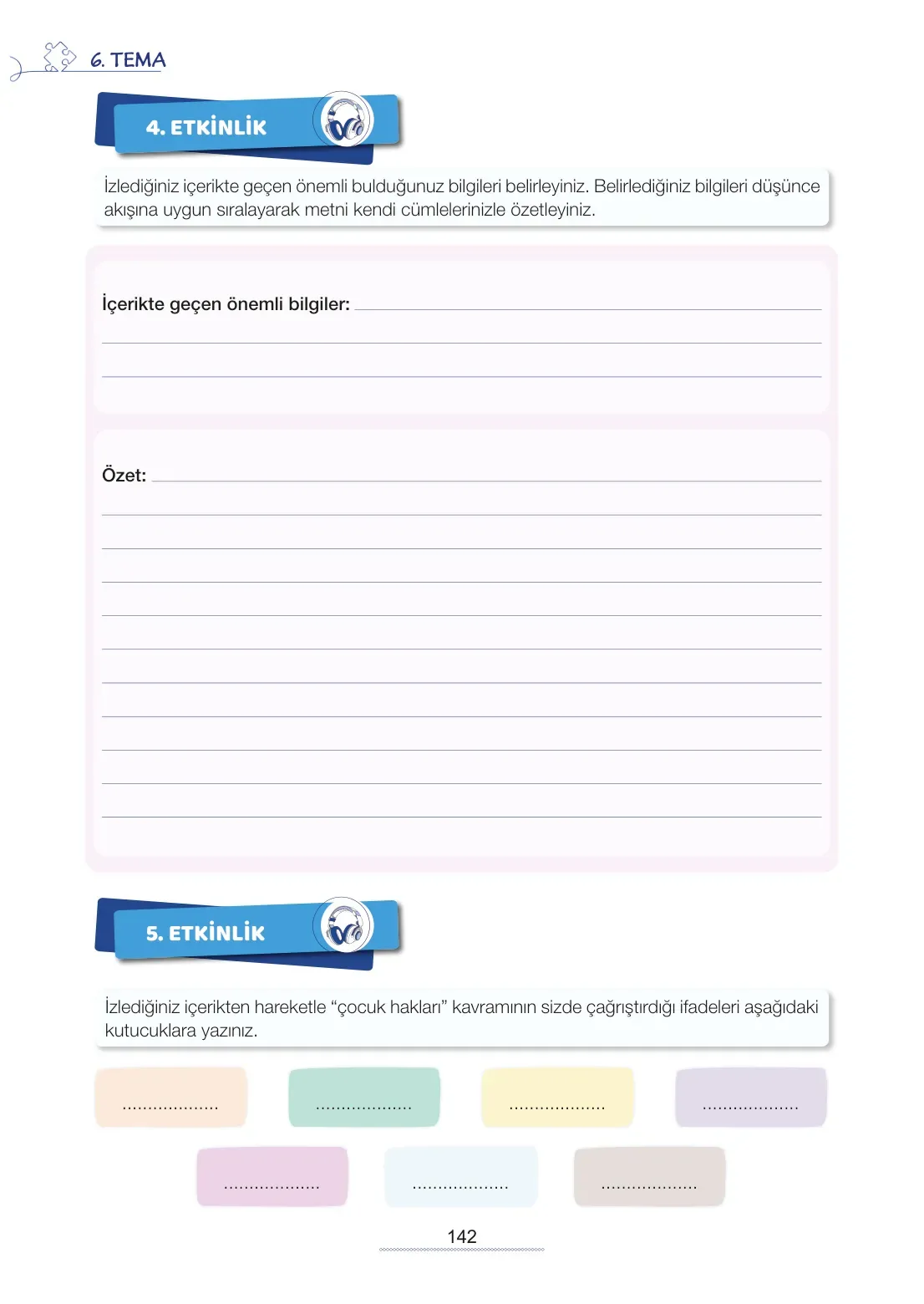 7. Sınıf Türkçe Ders Kitabı Cevapları Meb Yayınları 2. Kitap Sayfa 142