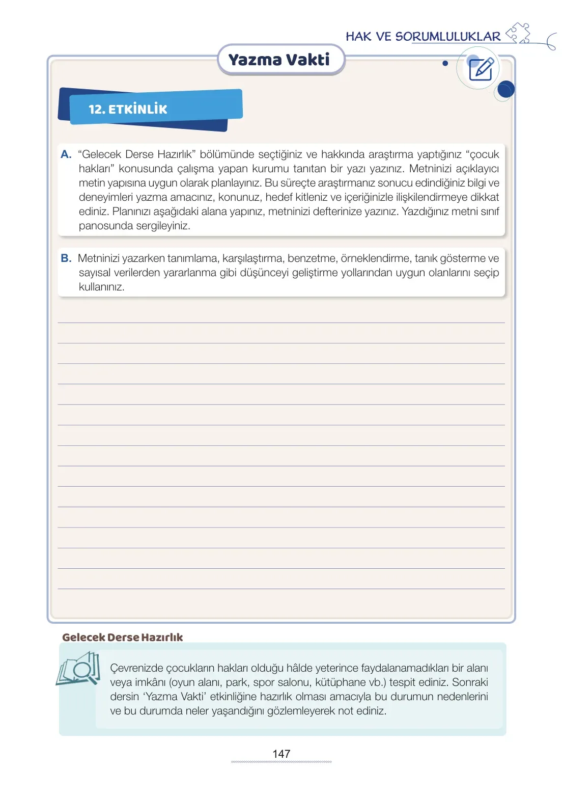 7. Sınıf Türkçe Ders Kitabı Cevapları Meb Yayınları 2. Kitap Sayfa 147