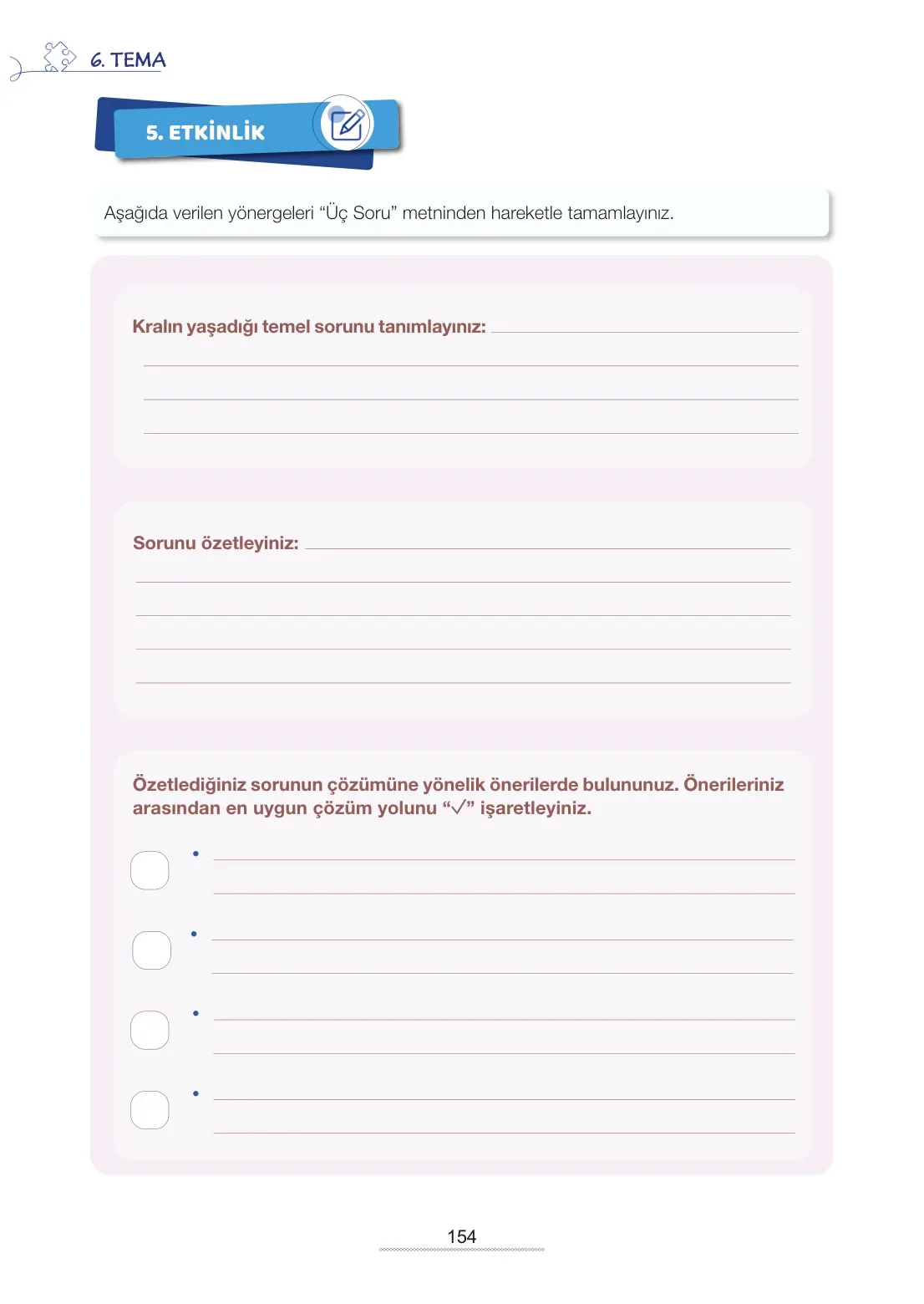 7. Sınıf Türkçe Ders Kitabı Cevapları Meb Yayınları 2. Kitap Sayfa 154