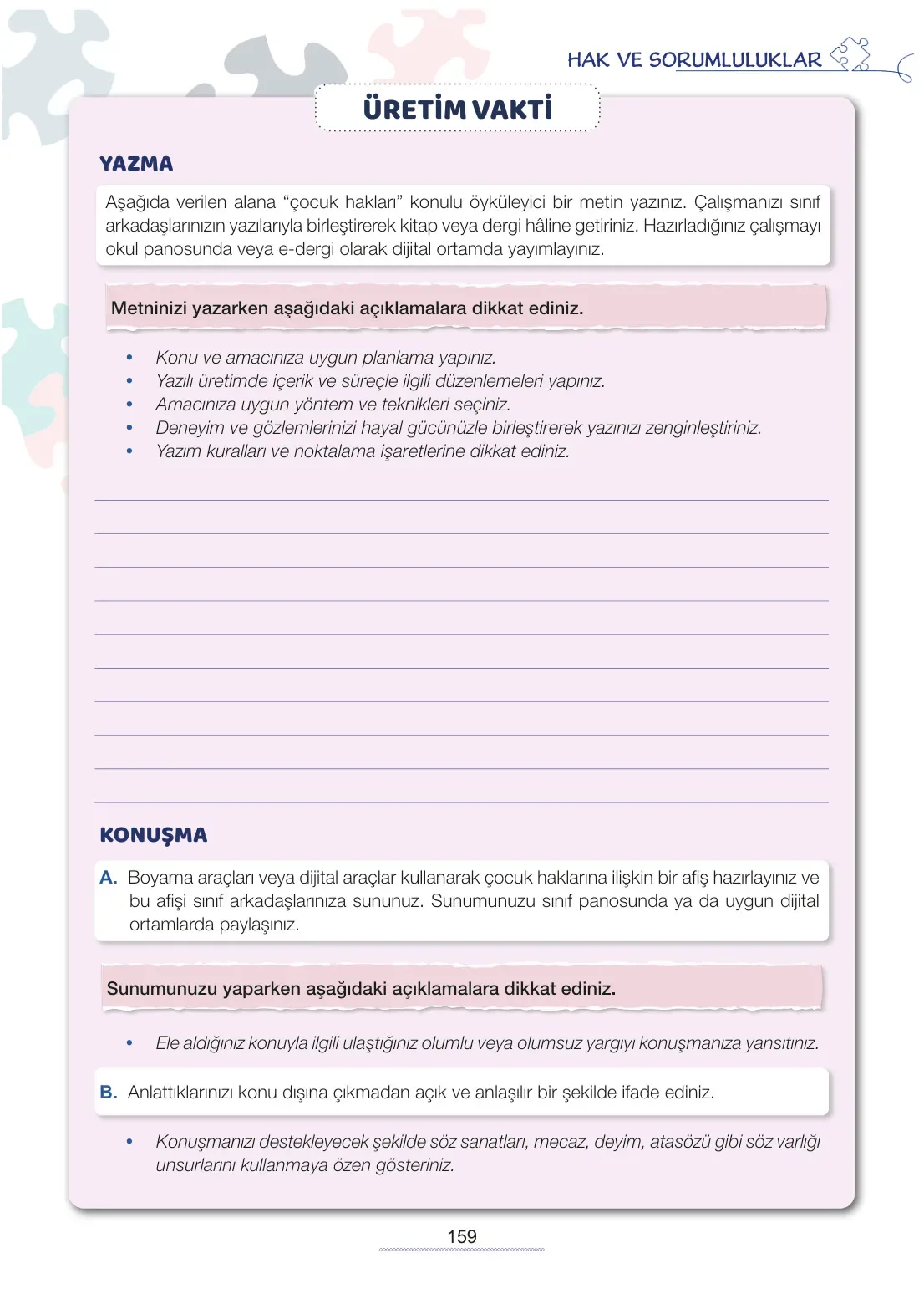 7. Sınıf Türkçe Ders Kitabı Cevapları Meb Yayınları 2. Kitap Sayfa 159