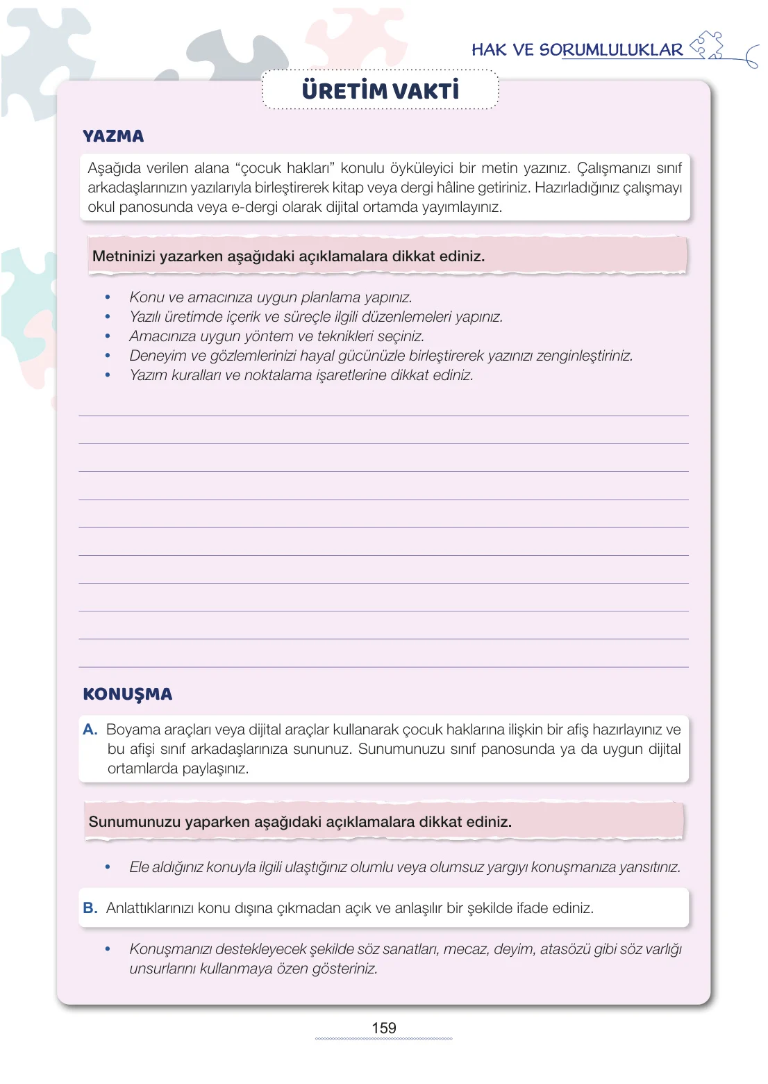 7. Sınıf Türkçe Ders Kitabı Cevapları Meb Yayınları 2. Kitap Sayfa 159