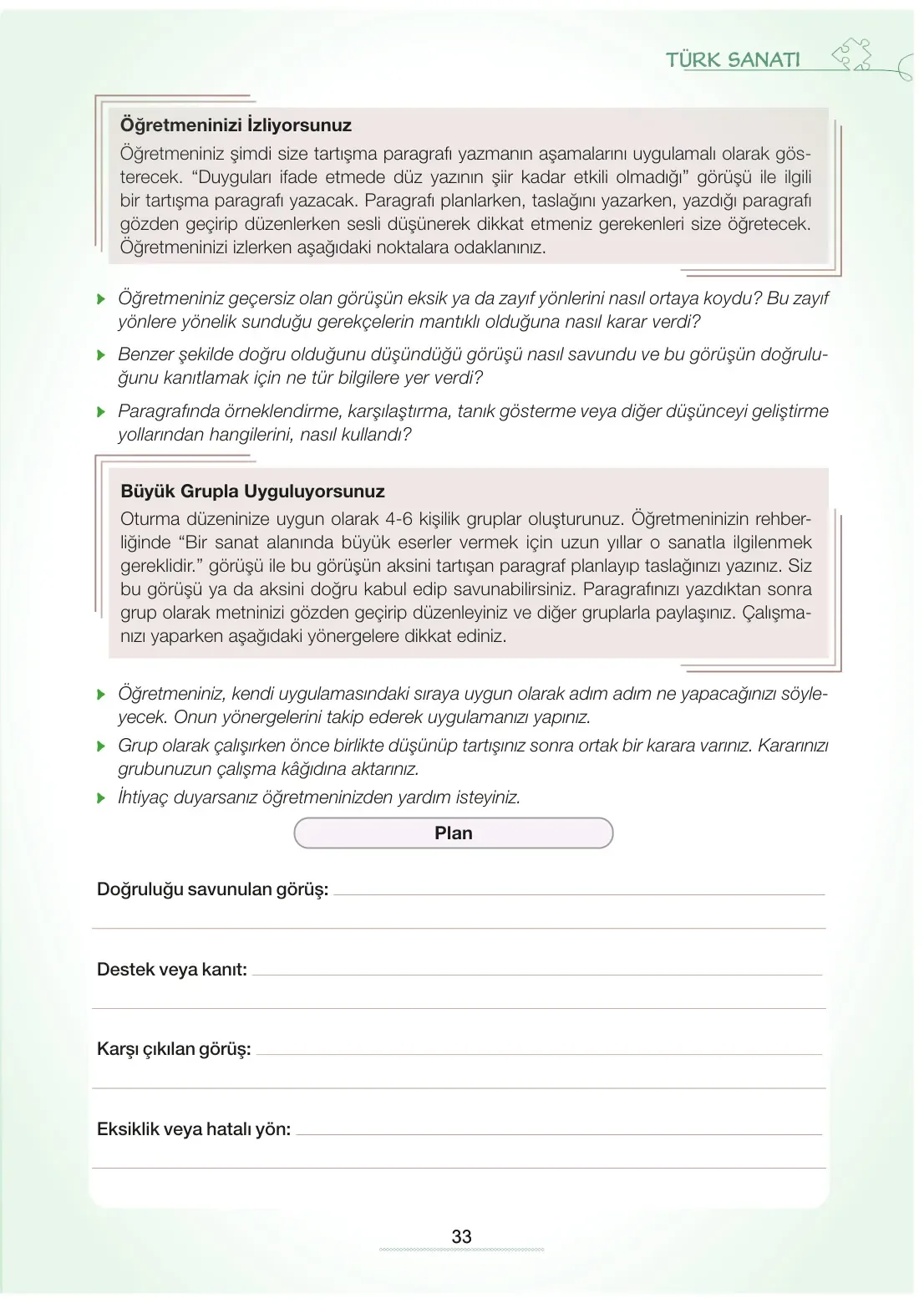 7. Sınıf Türkçe Ders Kitabı Cevapları Meb Yayınları 2. Kitap Sayfa 33
