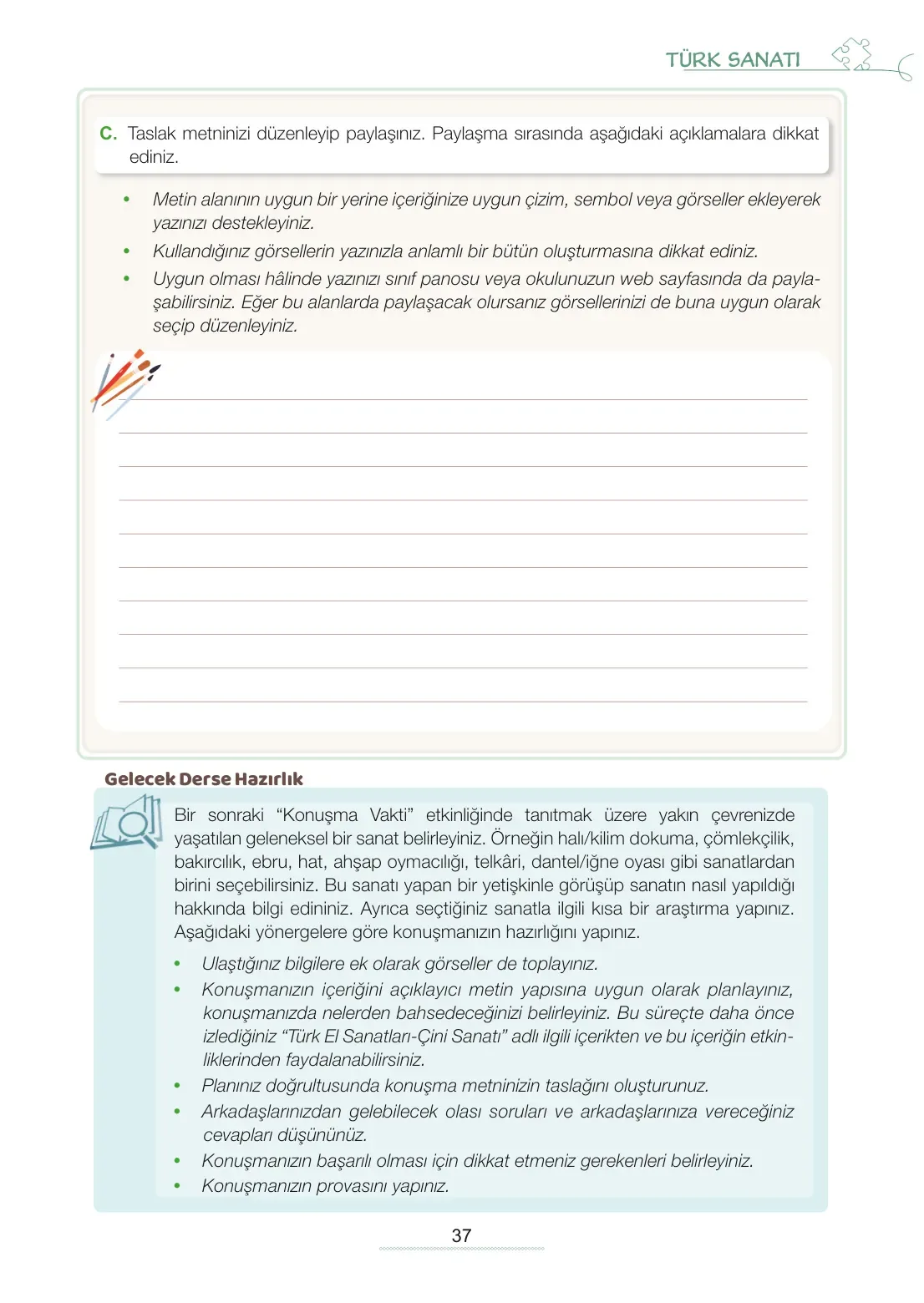 7. Sınıf Türkçe Ders Kitabı Cevapları Meb Yayınları 2. Kitap Sayfa 37