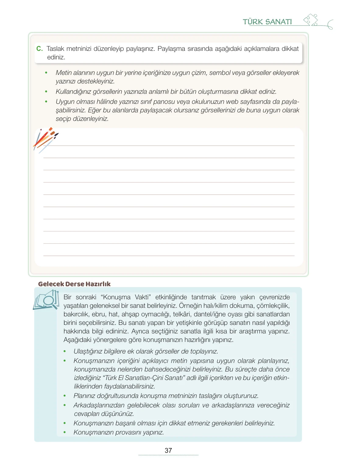 7. Sınıf Türkçe Ders Kitabı Cevapları Meb Yayınları 2. Kitap Sayfa 37
