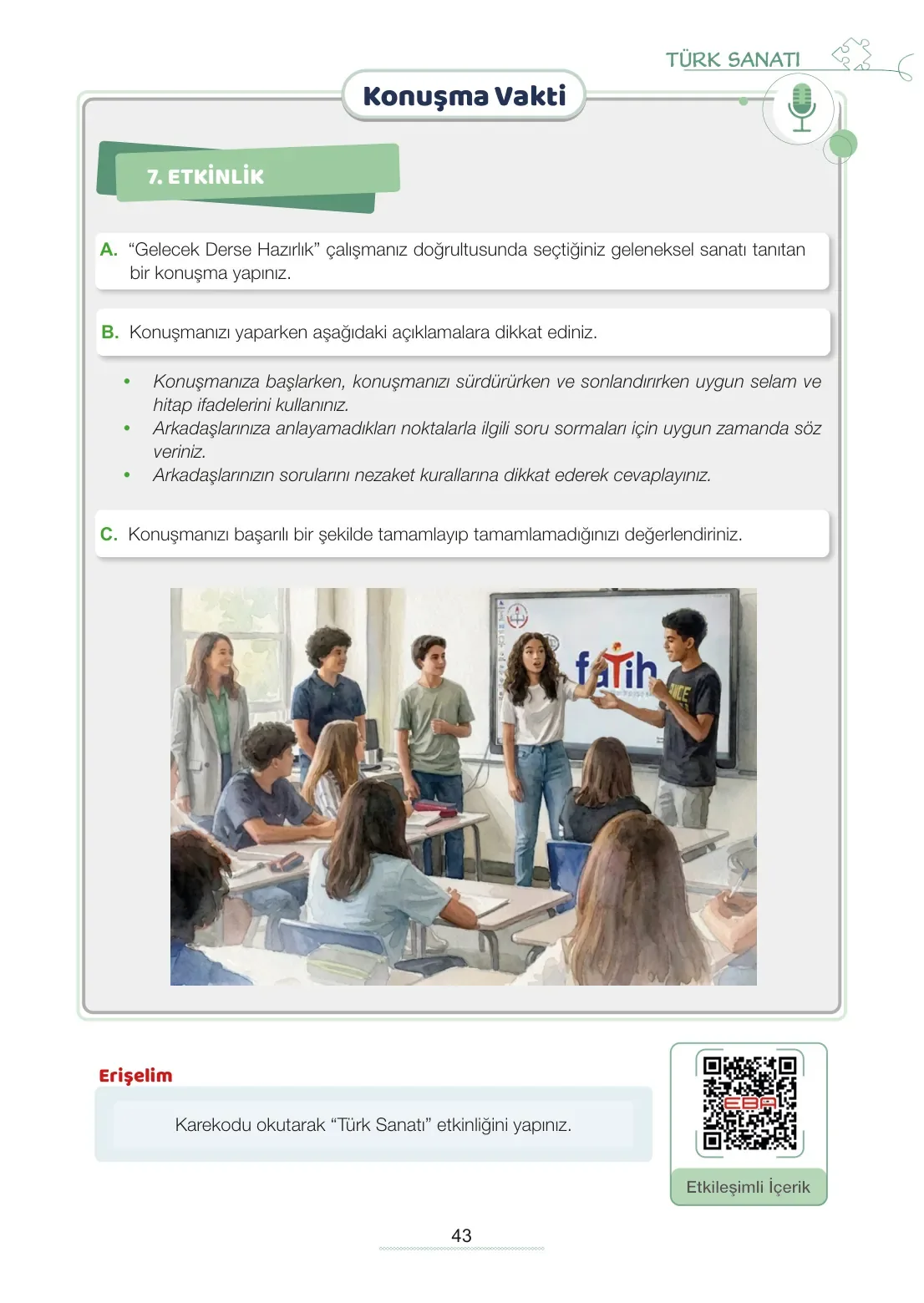 7. Sınıf Türkçe Ders Kitabı Cevapları Meb Yayınları 2. Kitap Sayfa 43