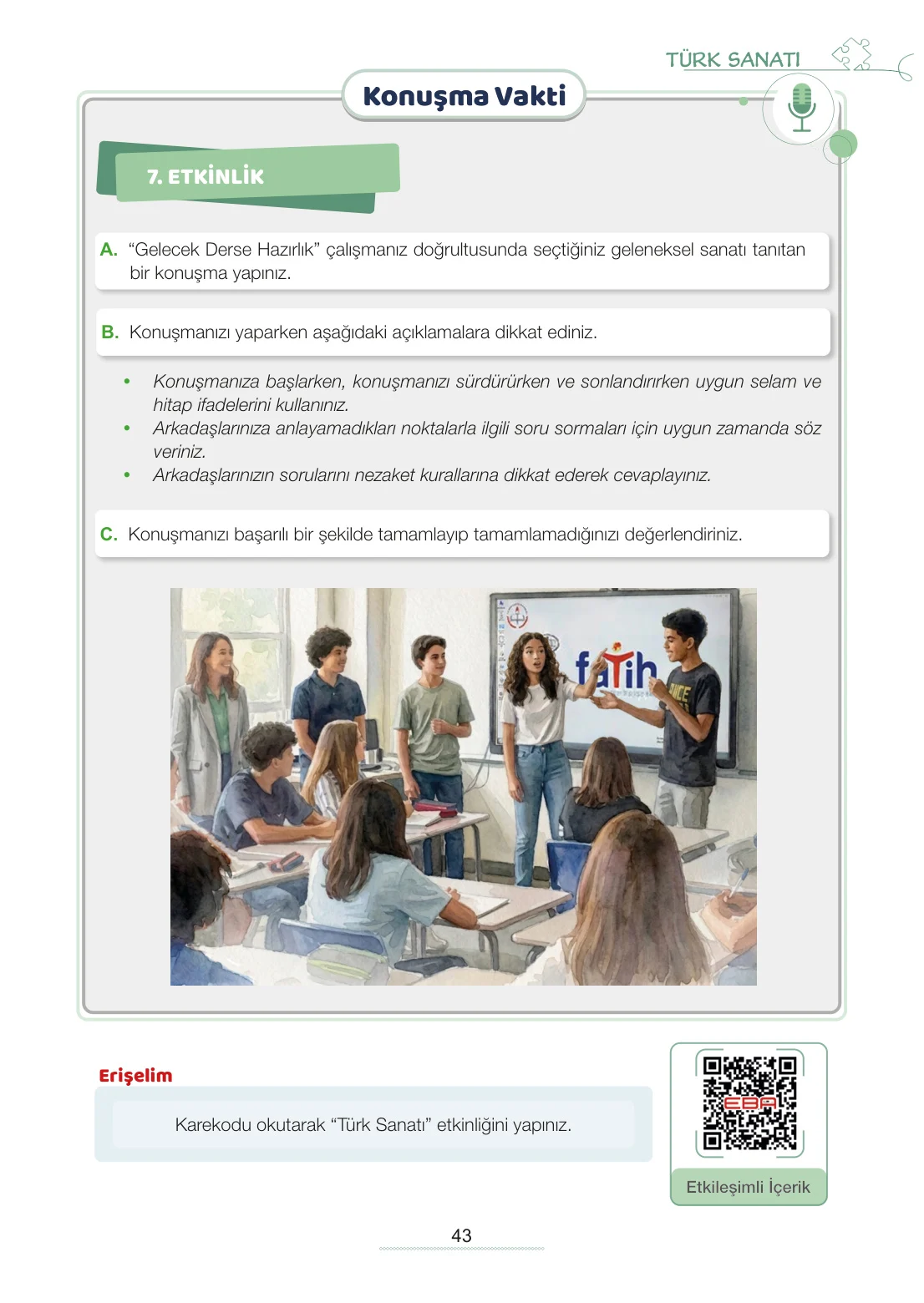 7. Sınıf Türkçe Ders Kitabı Cevapları Meb Yayınları 2. Kitap Sayfa 43