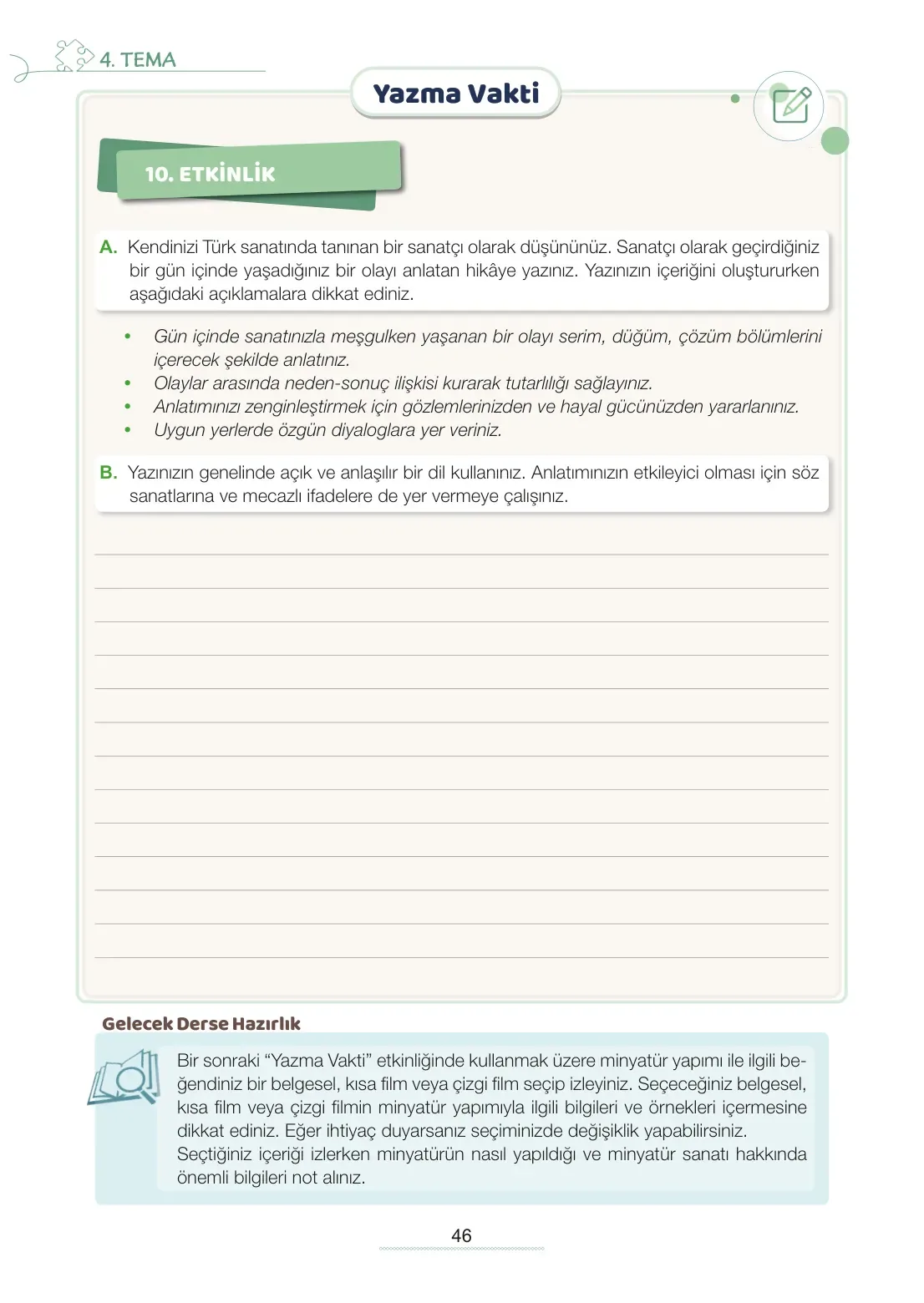 7. Sınıf Türkçe Ders Kitabı Cevapları Meb Yayınları 2. Kitap Sayfa 46