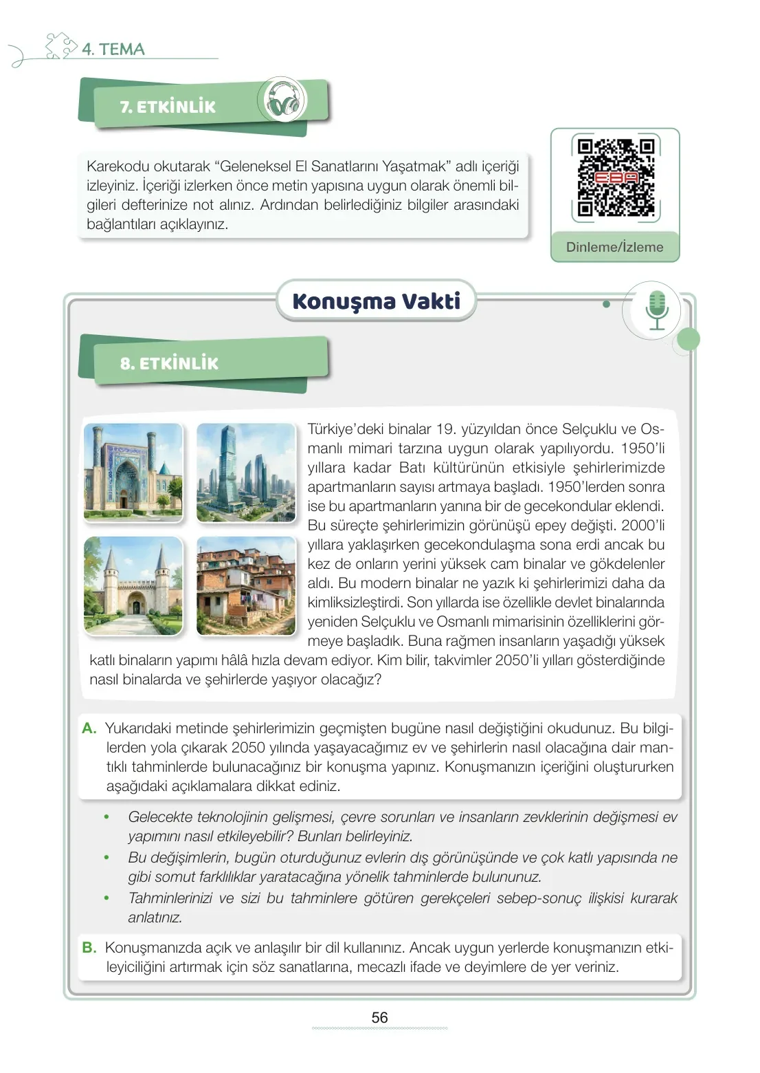7. Sınıf Türkçe Ders Kitabı Cevapları Meb Yayınları 2. Kitap Sayfa 56