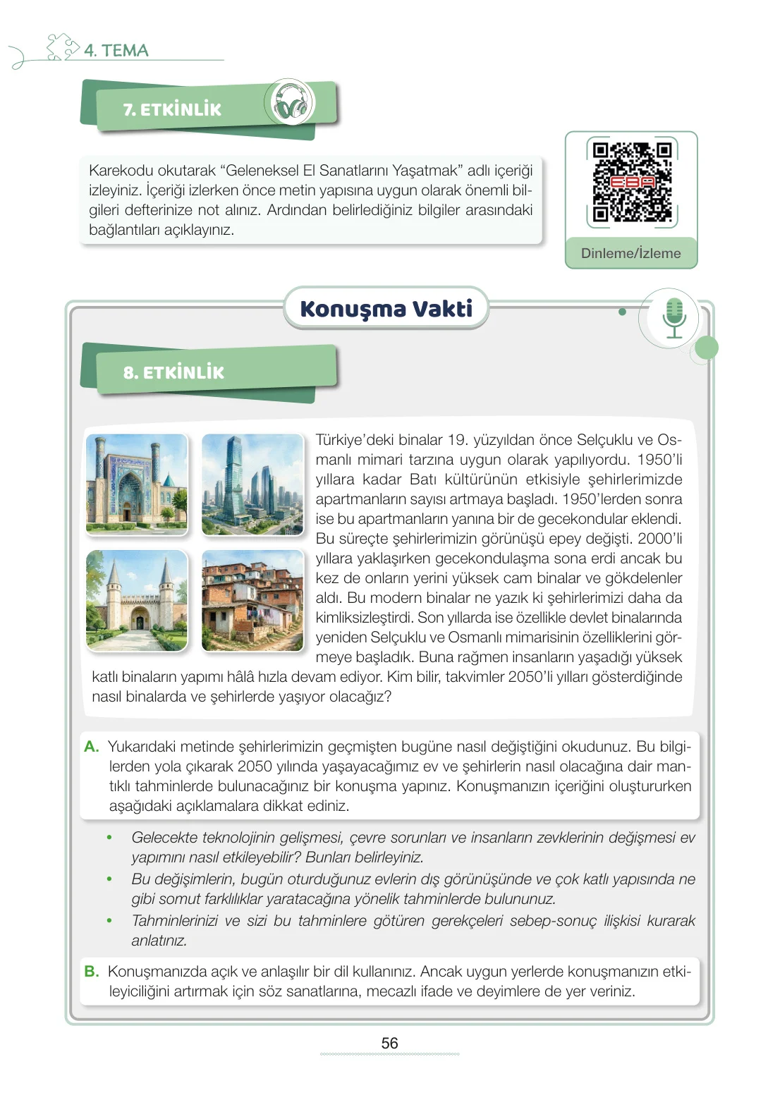 7. Sınıf Türkçe Ders Kitabı Cevapları Meb Yayınları 2. Kitap Sayfa 56