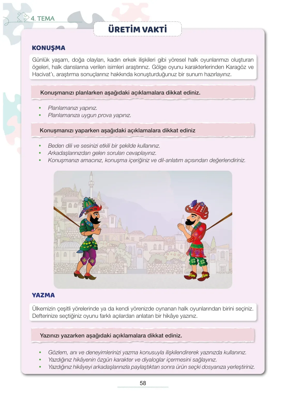 7. Sınıf Türkçe Ders Kitabı Cevapları Meb Yayınları 2. Kitap Sayfa 58