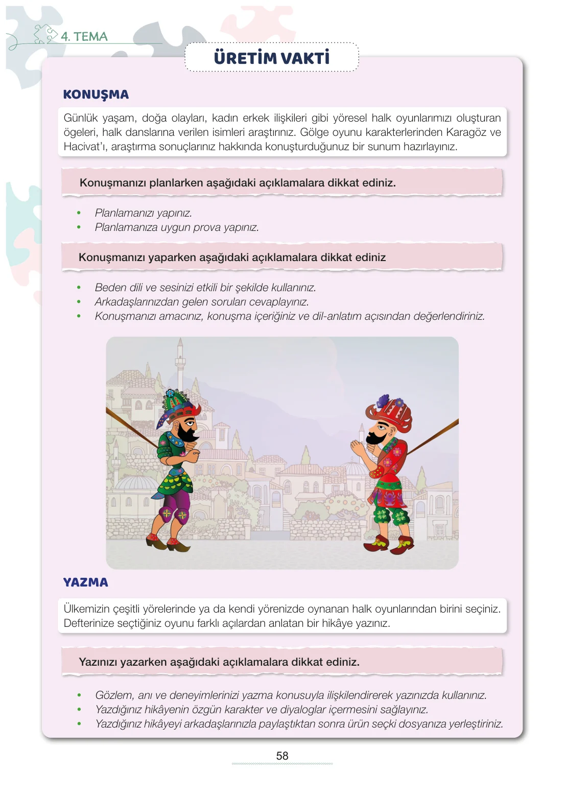 7. Sınıf Türkçe Ders Kitabı Cevapları Meb Yayınları 2. Kitap Sayfa 58