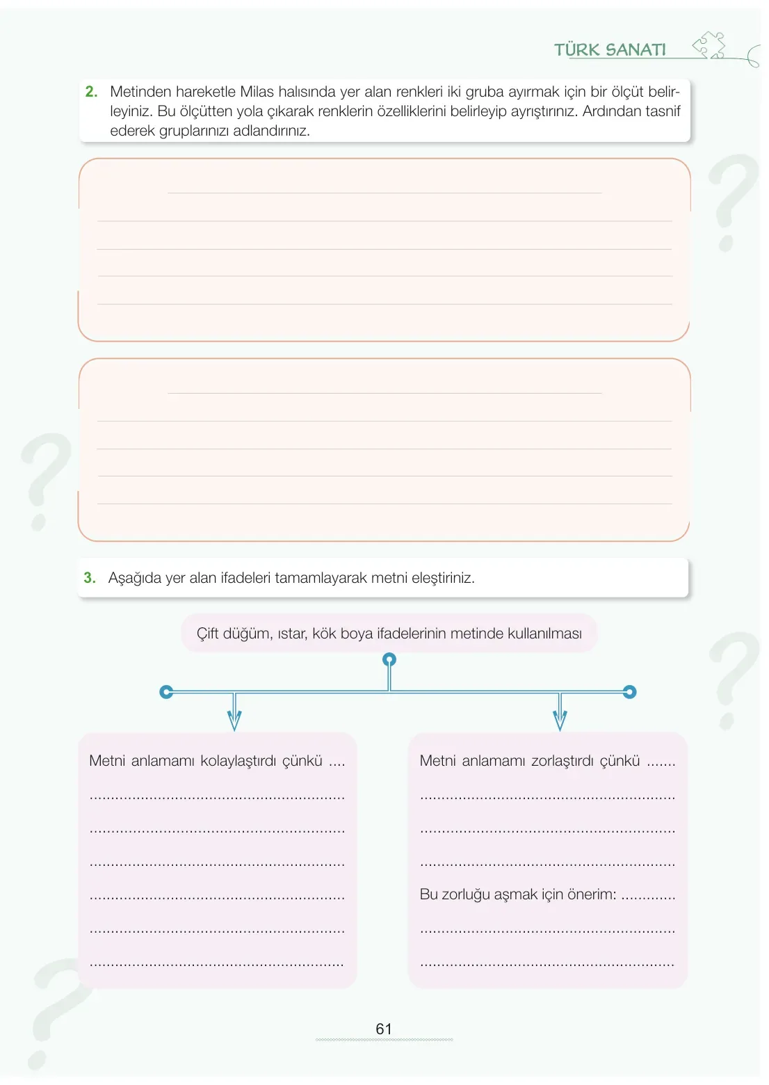7. Sınıf Türkçe Ders Kitabı Cevapları Meb Yayınları 2. Kitap Sayfa 61