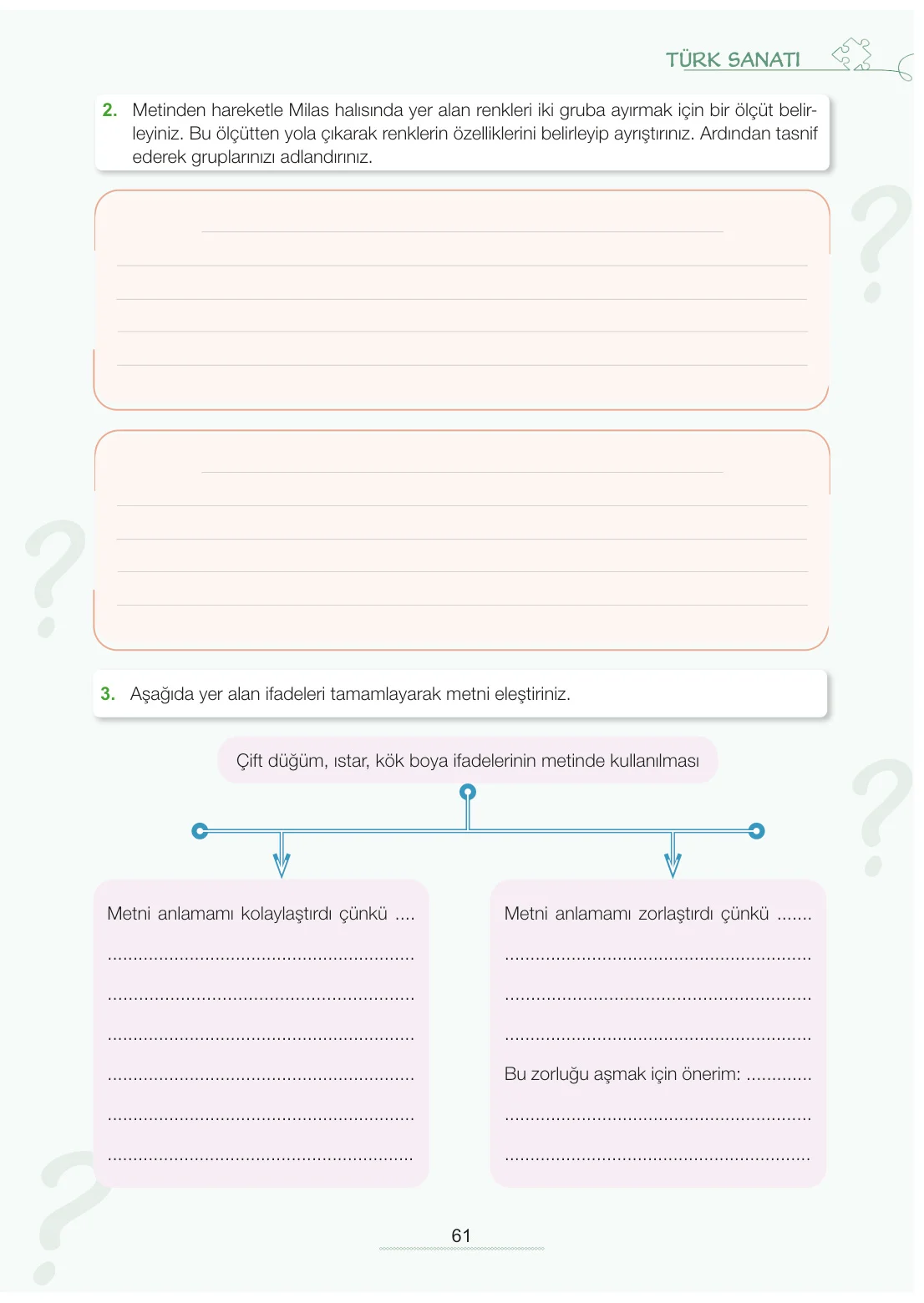 7. Sınıf Türkçe Ders Kitabı Cevapları Meb Yayınları 2. Kitap Sayfa 61
