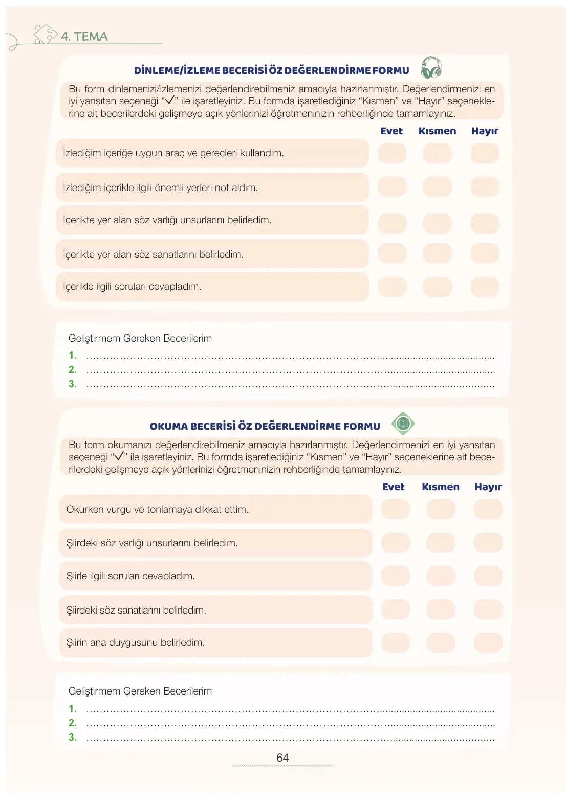 7. Sınıf Türkçe Ders Kitabı Cevapları Meb Yayınları 2. Kitap Sayfa 64