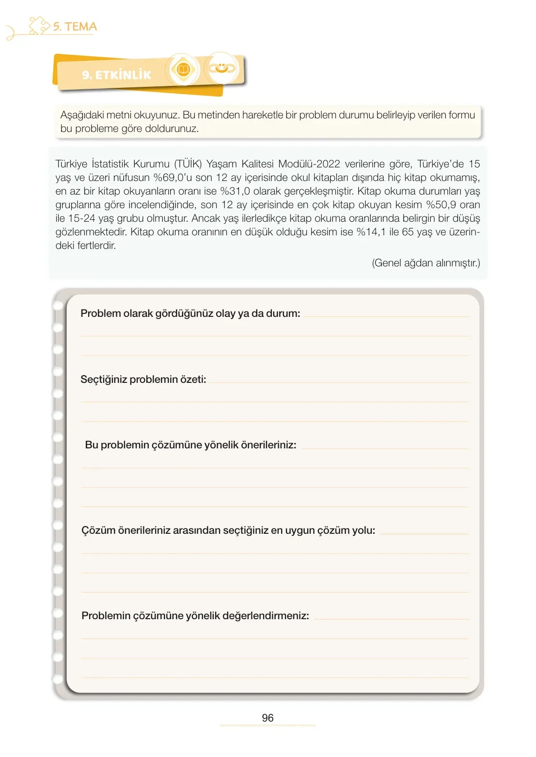 7. Sınıf Türkçe Ders Kitabı Cevapları Meb Yayınları 2. Kitap Sayfa 96