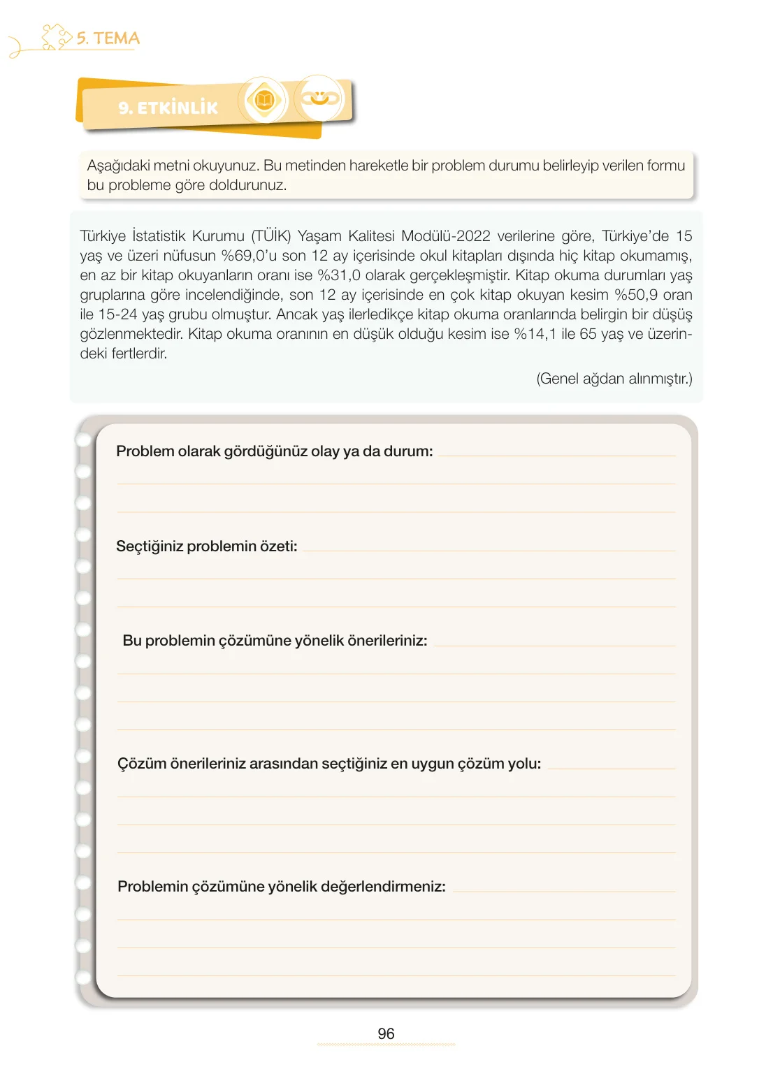 7. Sınıf Türkçe Ders Kitabı Cevapları Meb Yayınları 2. Kitap Sayfa 96
