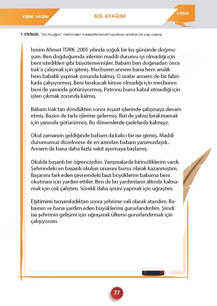 7. Sınıf Türkçe Ders Kitabı Cevapları Meb Yayınları 2. Kitap Sayfa 77 Çözüm Görseli