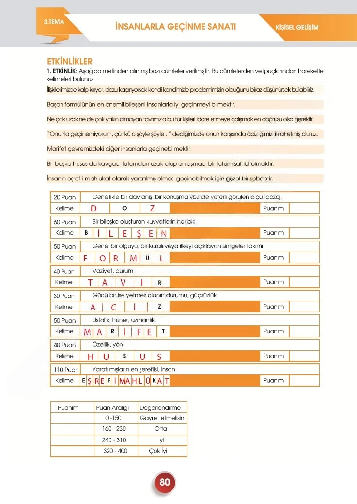 7. Sınıf Türkçe Ders Kitabı Cevapları Meb Yayınları 2. Kitap Sayfa 80 Çözüm Görseli