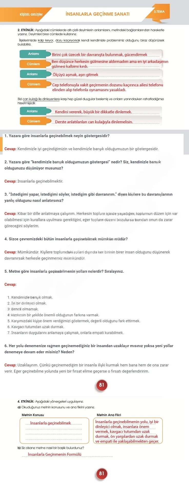7. Sınıf Türkçe Ders Kitabı Cevapları Meb Yayınları 2. Kitap Sayfa 81 Çözüm Görseli