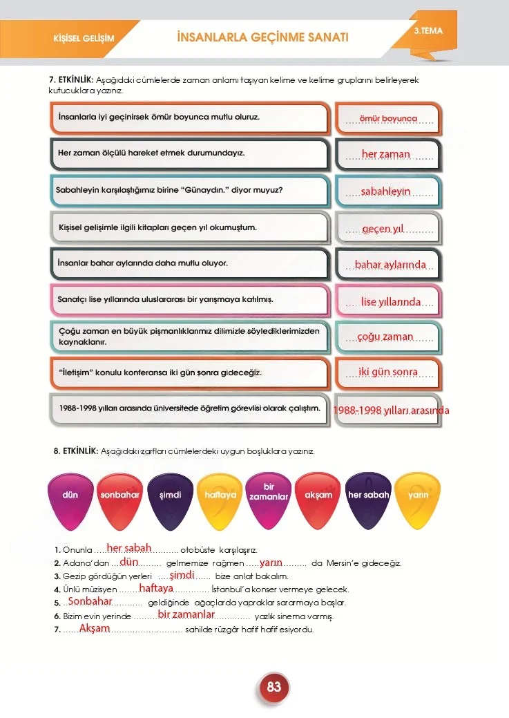 7. Sınıf Türkçe Ders Kitabı Cevapları Meb Yayınları 2. Kitap Sayfa 83 Çözüm Görseli