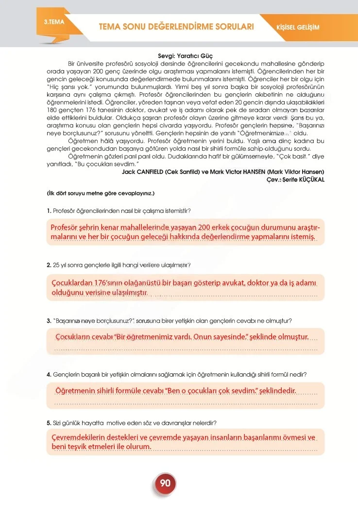 7. Sınıf Türkçe Ders Kitabı Cevapları Meb Yayınları 2. Kitap Sayfa 90 Çözüm Görseli