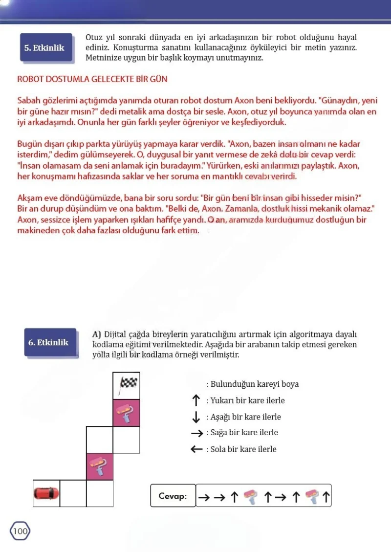 7. Sınıf Türkçe Ders Kitabı Cevapları Meb Yayınları Sayfa 100 Çözüm Görseli