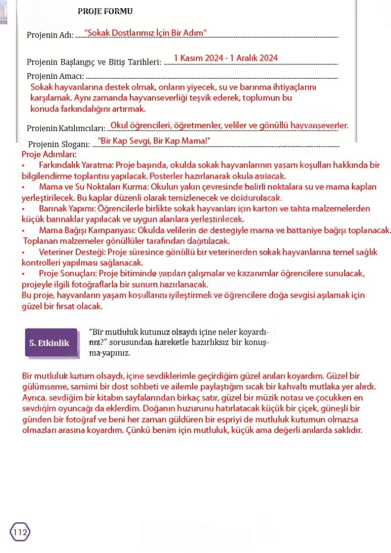7. Sınıf Türkçe Ders Kitabı Cevapları Meb Yayınları Sayfa 112 Çözüm Görseli