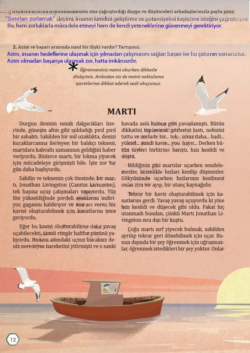 7. Sınıf Türkçe Ders Kitabı Cevapları Meb Yayınları Sayfa 12 Çözüm Görseli