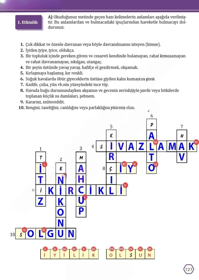 7. Sınıf Türkçe Ders Kitabı Cevapları Meb Yayınları Sayfa 127 Çözüm Görseli