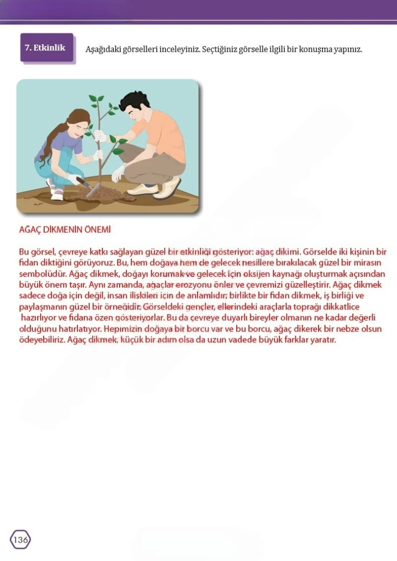 7. Sınıf Türkçe Ders Kitabı Cevapları Meb Yayınları Sayfa 136 Çözüm Görseli