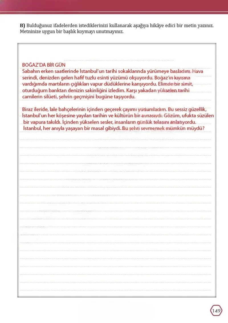 7. Sınıf Türkçe Ders Kitabı Cevapları Meb Yayınları Sayfa 149 Çözüm Görseli