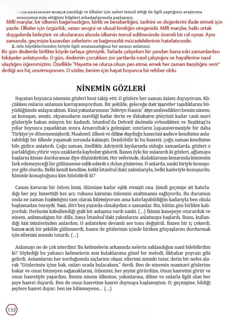 7. Sınıf Türkçe Ders Kitabı Cevapları Meb Yayınları Sayfa 152 Çözüm Görseli