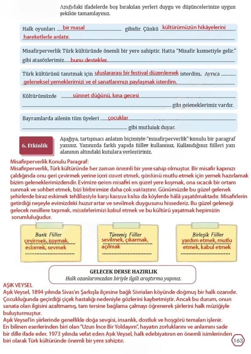 7. Sınıf Türkçe Ders Kitabı Cevapları Meb Yayınları Sayfa 163 Çözüm Görseli