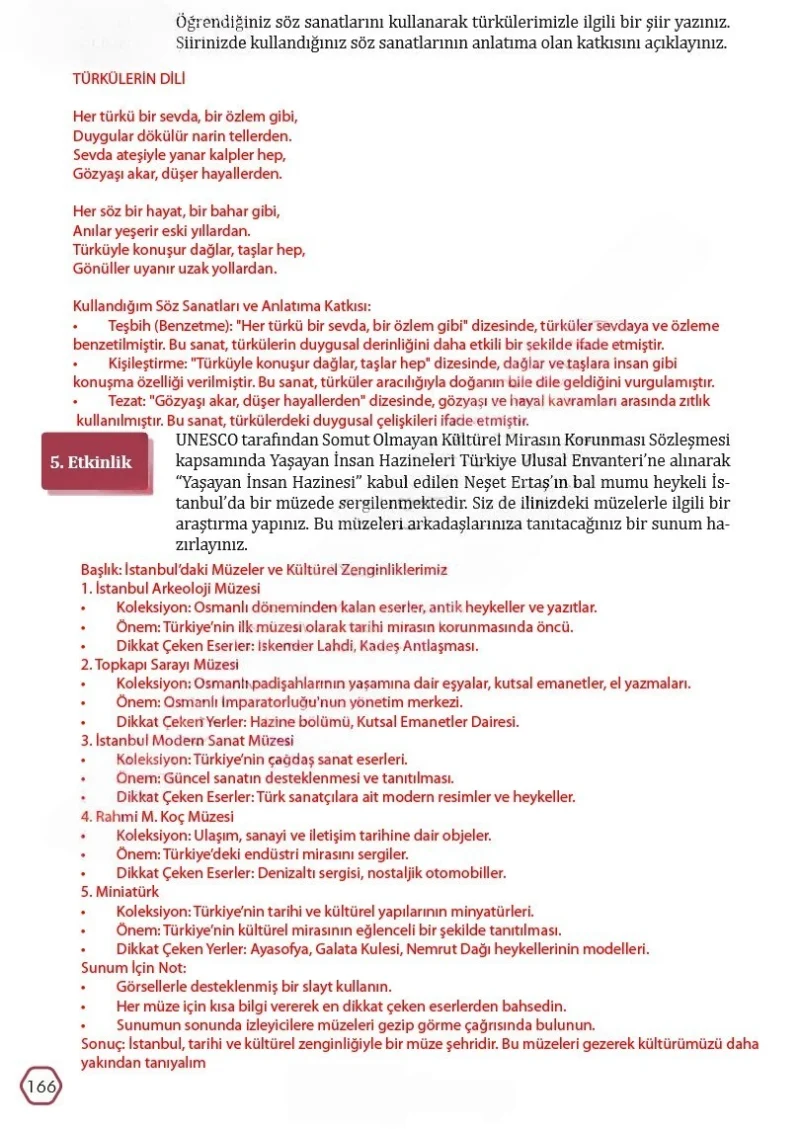 7. Sınıf Türkçe Ders Kitabı Cevapları Meb Yayınları Sayfa 166 Çözüm Görseli