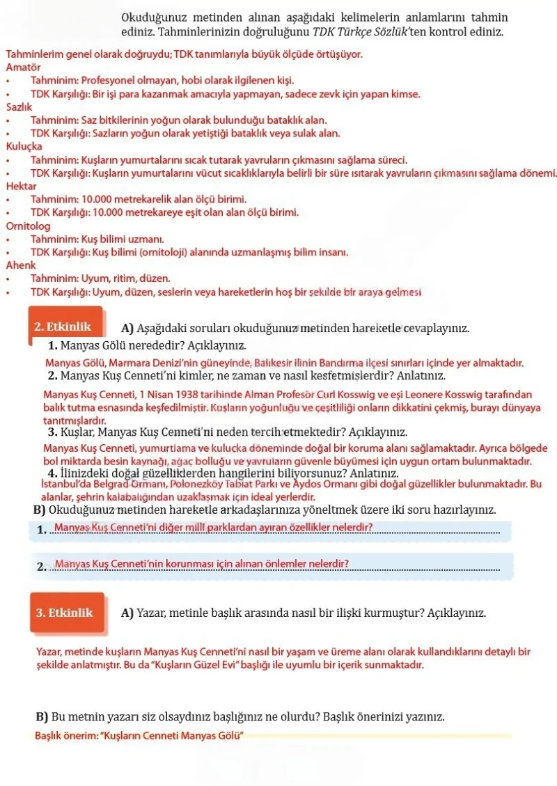 7. Sınıf Türkçe Ders Kitabı Cevapları Meb Yayınları Sayfa 178 Çözüm Görseli