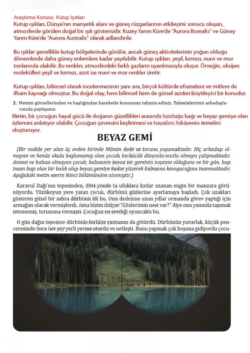 7. Sınıf Türkçe Ders Kitabı Cevapları Meb Yayınları Sayfa 188 Çözüm Görseli