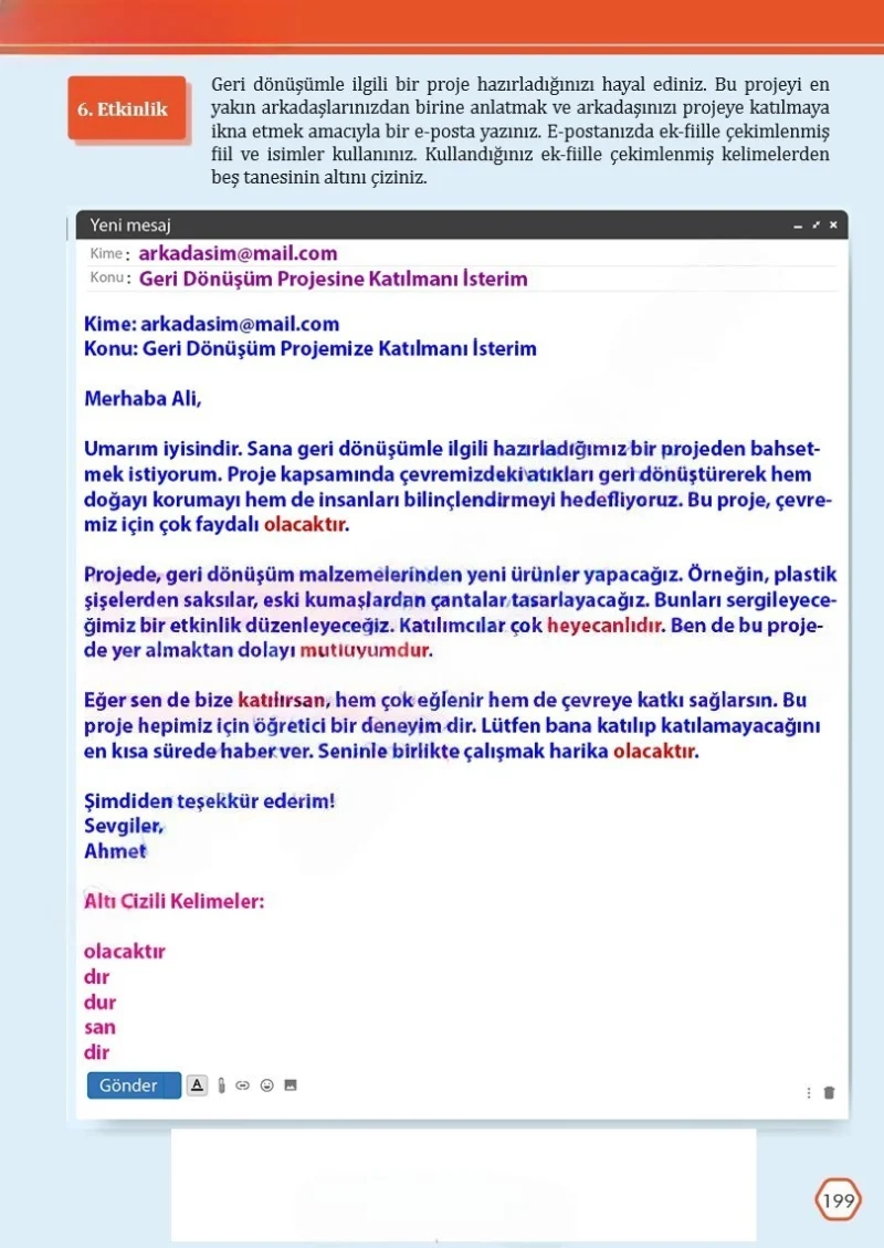 7. Sınıf Türkçe Ders Kitabı Cevapları Meb Yayınları Sayfa 199 Çözüm Görseli
