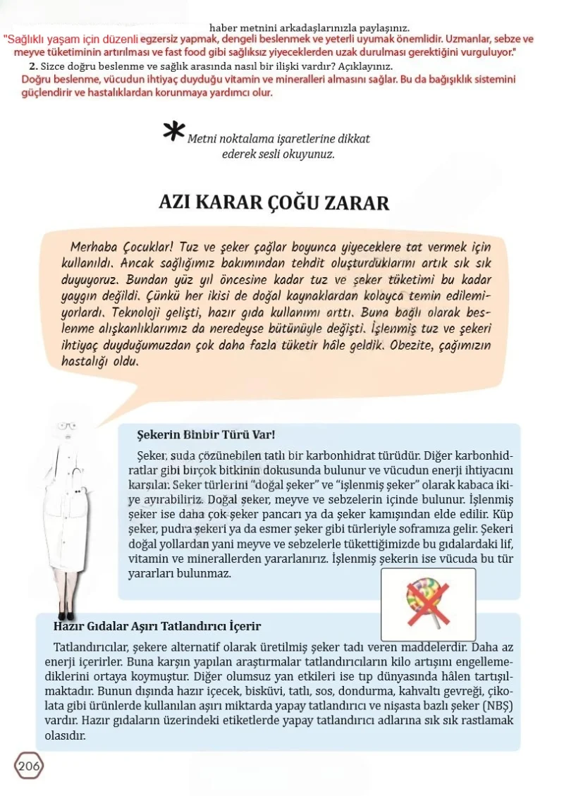 7. Sınıf Türkçe Ders Kitabı Cevapları Meb Yayınları Sayfa 206 Çözüm Görseli